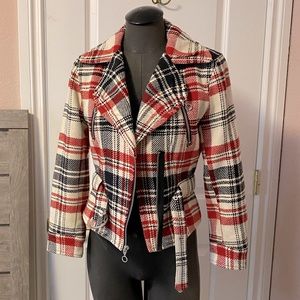 Brand new plaid moto jacket